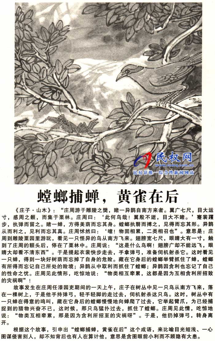 庄子成语故事 | 《螳螂捕蝉,黄雀在后》《屠龙之技》 庄子成语故事 | 《螳螂捕蝉,黄雀在后》《屠龙之技》