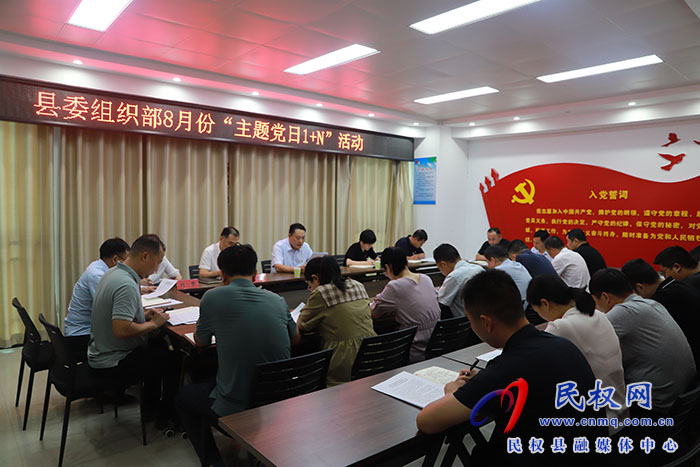 县委组织部开展8月份主题党日“1+N”活动