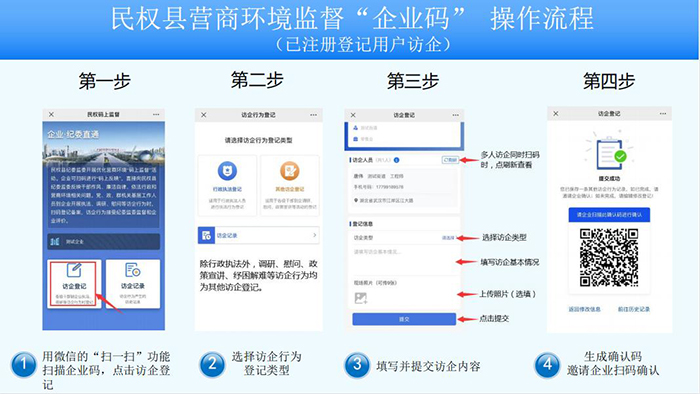 民权县优化营商环境“码上监督”系统 操作流程
