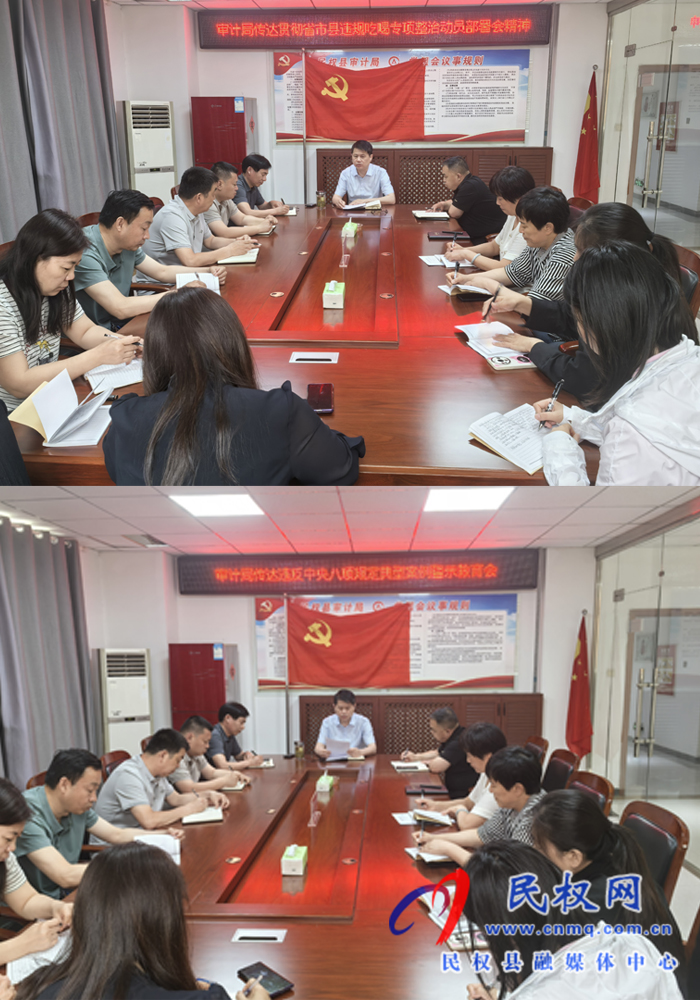 审计局传达违反中央八项规定典型案例警示教育会