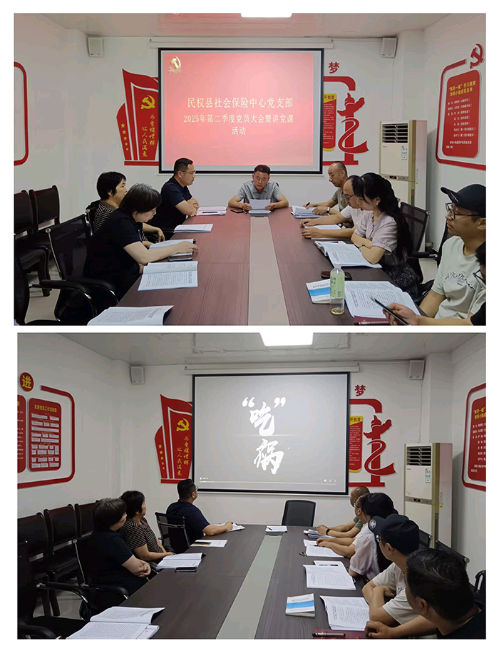 社会保险中心党支部召开2025年第二季度党员大会