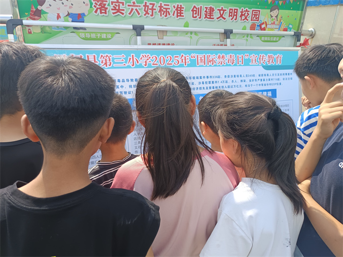 民权县第三小学开展国际禁毒日宣传教育活动