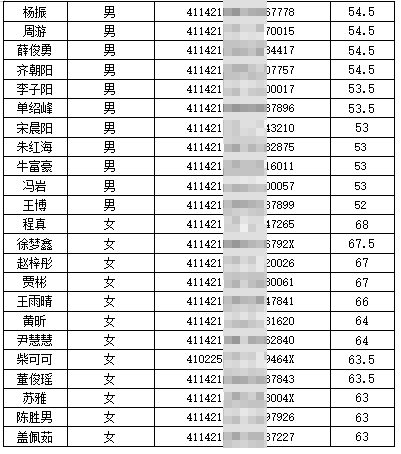 2025年民权县公开招聘巡防队员进面名单